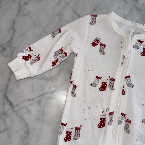 NWT PETIT LEM UNISEX STOCKING PRINT KNIT FOOTIE NB - Picture 3 of 5